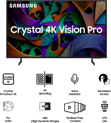Samsung new d series brighter crystal 4k vision pro (2024 edition) 108 cm