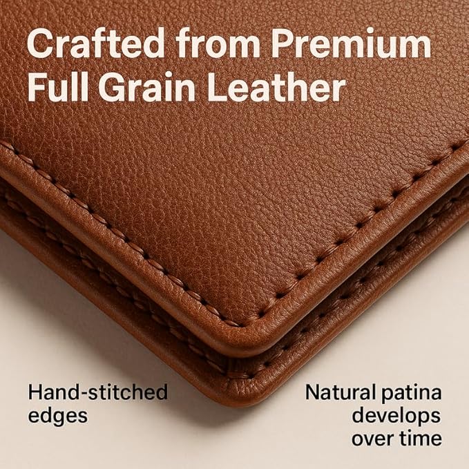 Henry & boy men’s full grain leather wallet