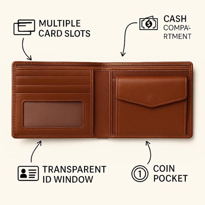 Henry & boy men’s full grain leather wallet